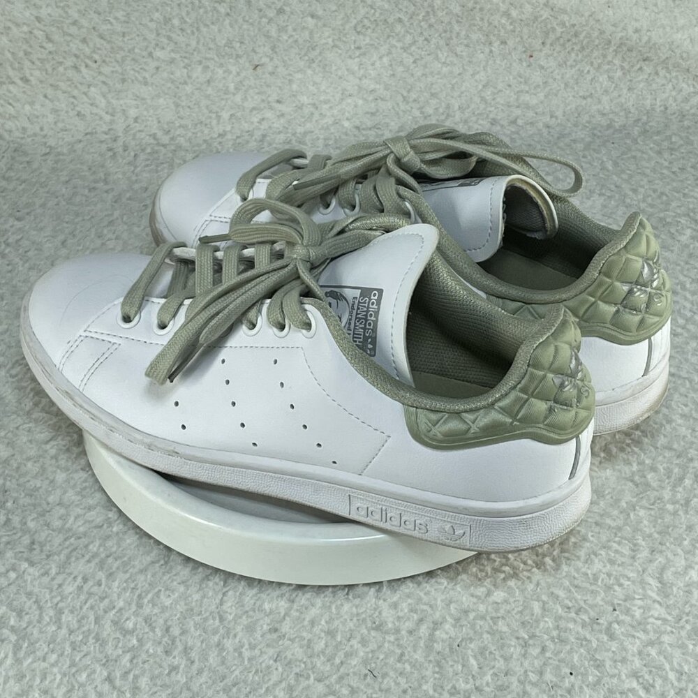 Adidas Sneakers Womens Size 6.5 White Green Stan Smith Cushioned Excellent